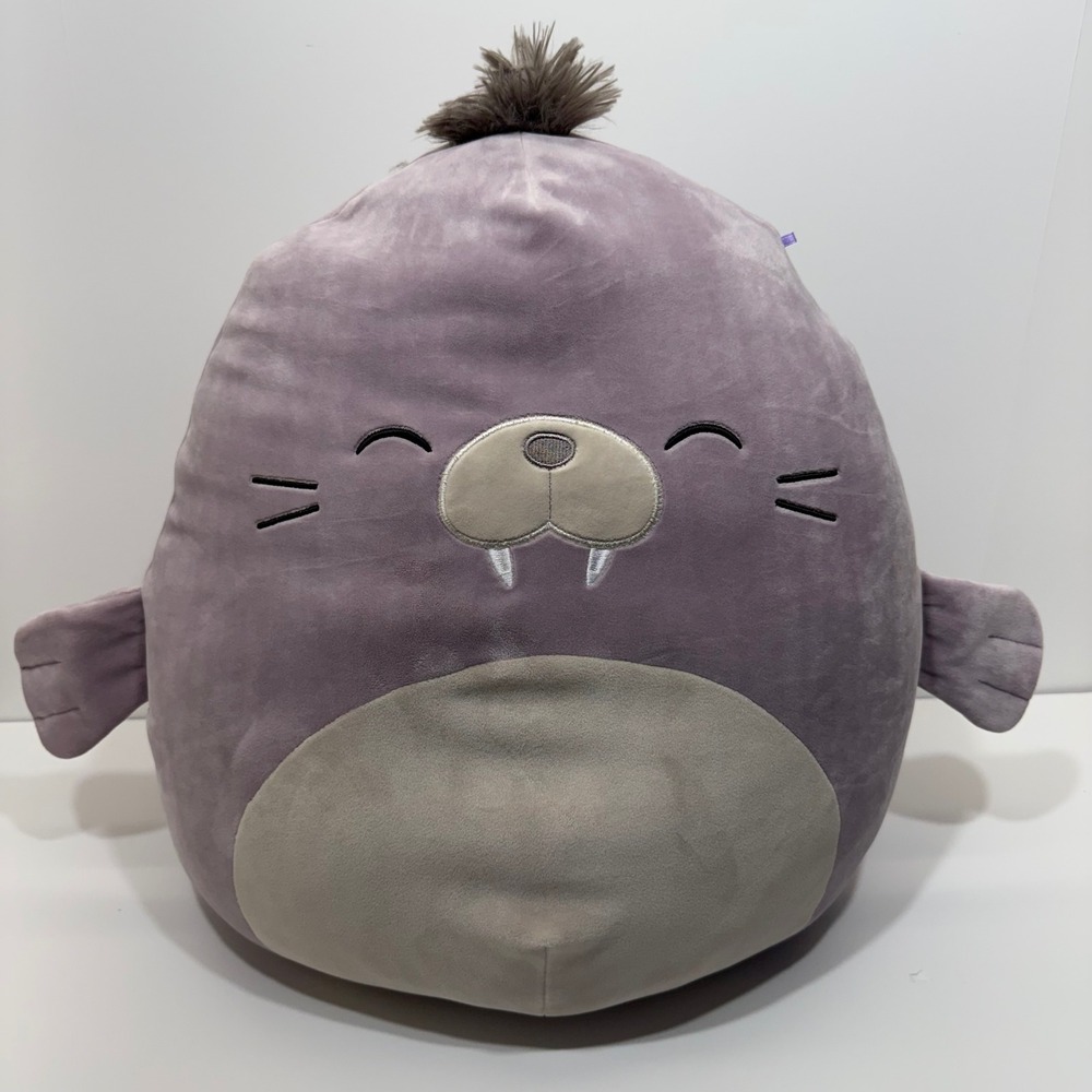 Squishmallows Bruce the Walrus 16 Inch Purple Plush Stuffed Animal Toy Kellytoy